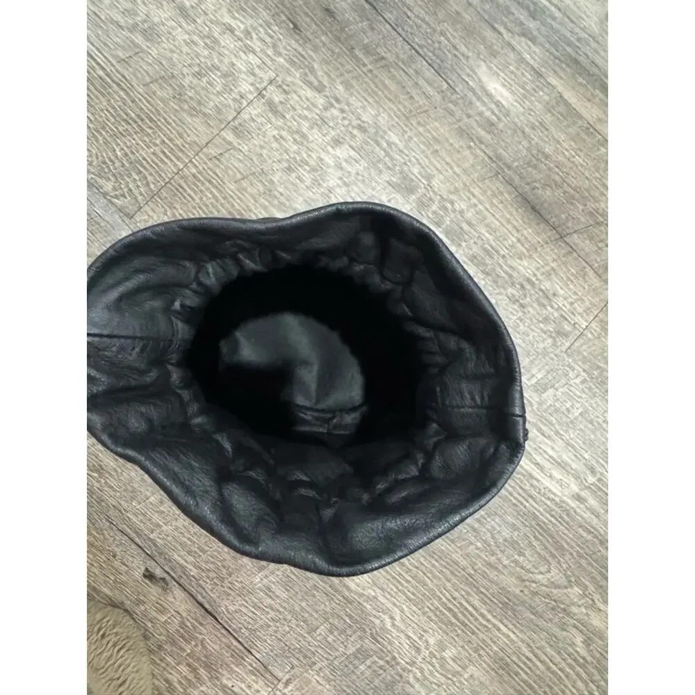 Black Quilted Drawstring Cosmetic Pouch